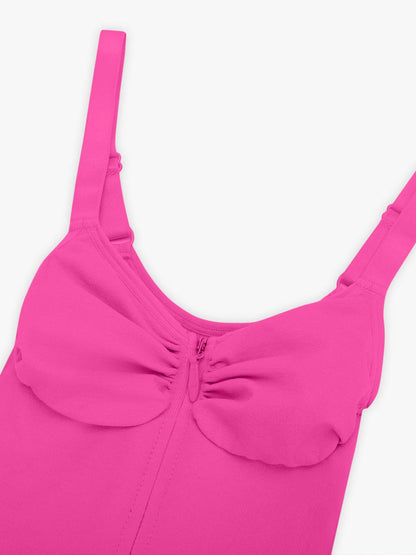 Seamless Plunge Bust Support Bodysuit with Inner Clips