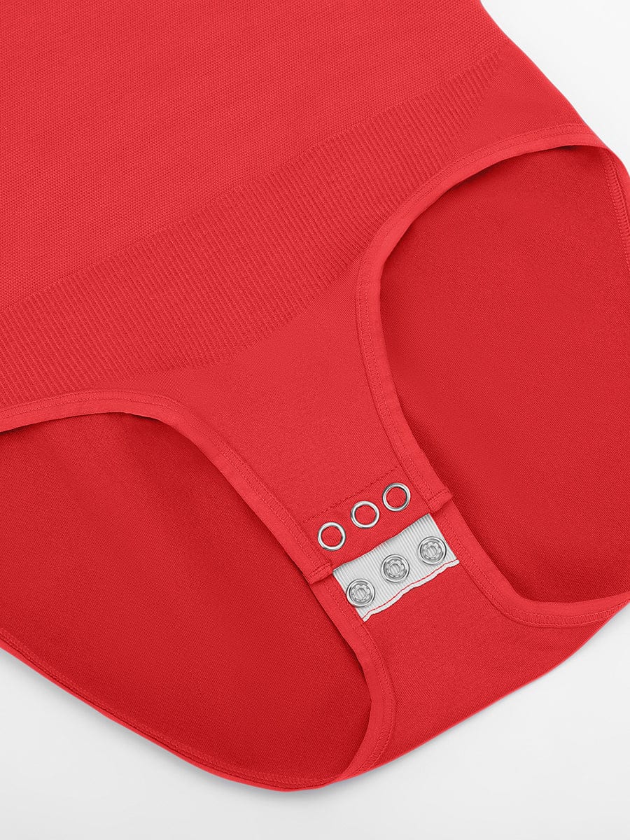 Round-Neck Waist Shaping Brief Bodysuit