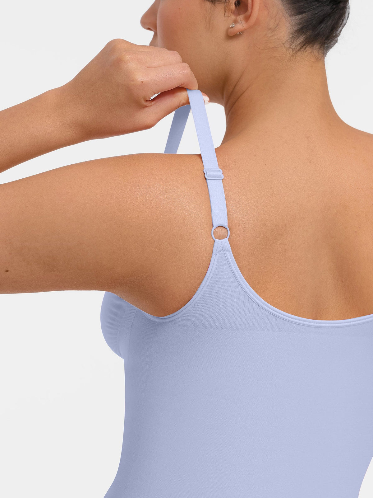 Seamless Plunge Bust Support Bodysuit with Inner Clips