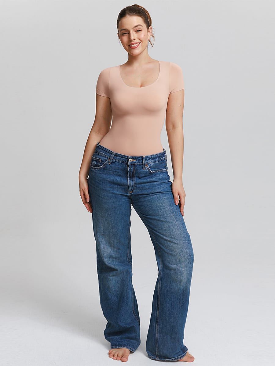 Buttery-Soft Seamless Scoop-Neck Tummy Control Bodysuit