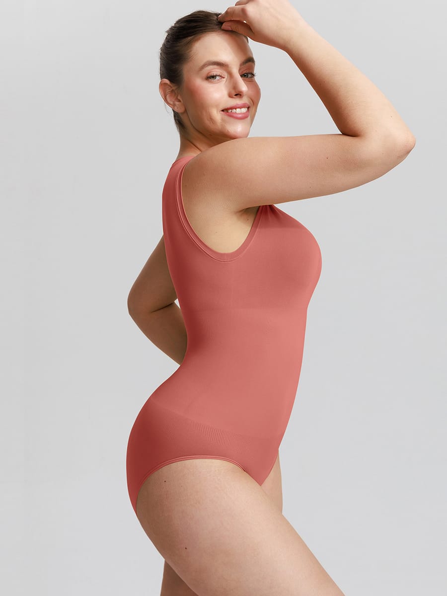 Buttery-Soft Seamless Crew-Neck Tummy Control Bodysuit