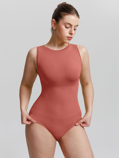 Buttery-Soft Seamless Crew-Neck Tummy Control Bodysuit