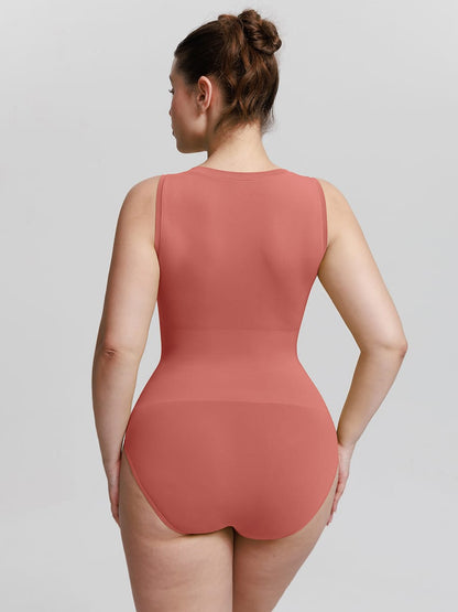 Buttery-Soft Seamless Crew-Neck Tummy Control Bodysuit