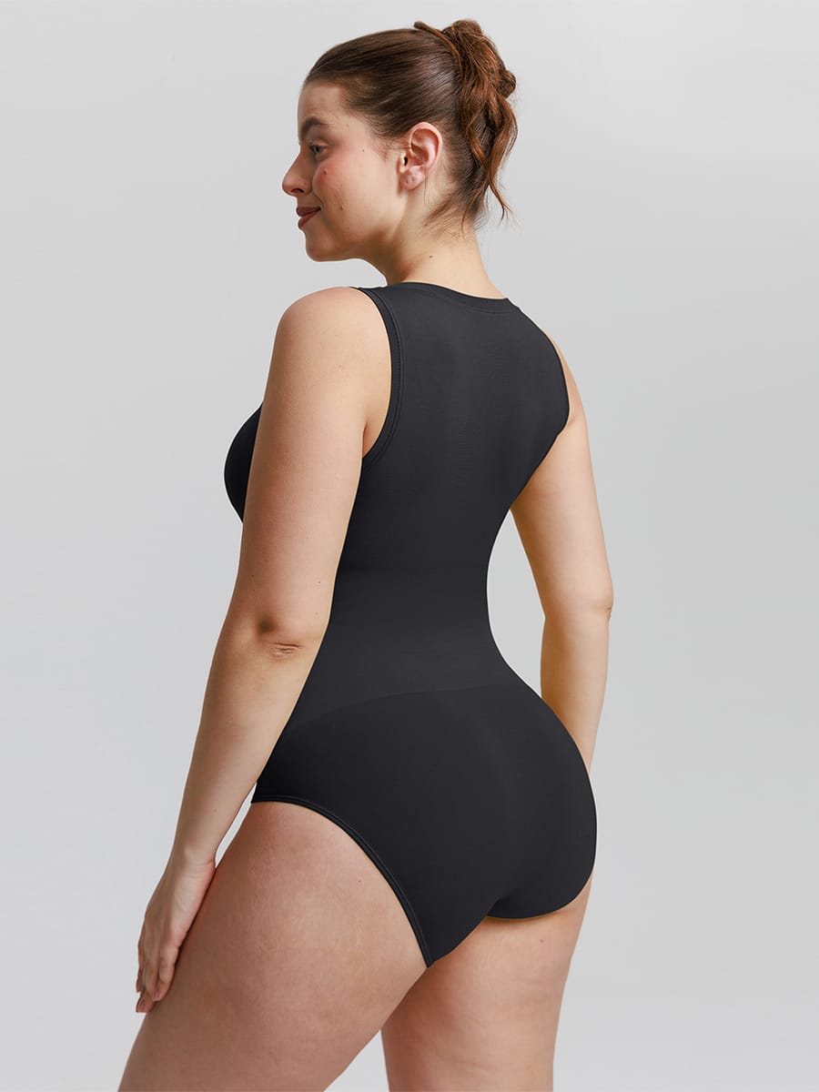 Buttery-Soft Seamless Crew-Neck Tummy Control Bodysuit