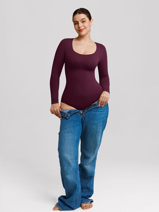 Buttery-Soft Seamless Scoop-Neck Tummy Control Brief Bodysuit