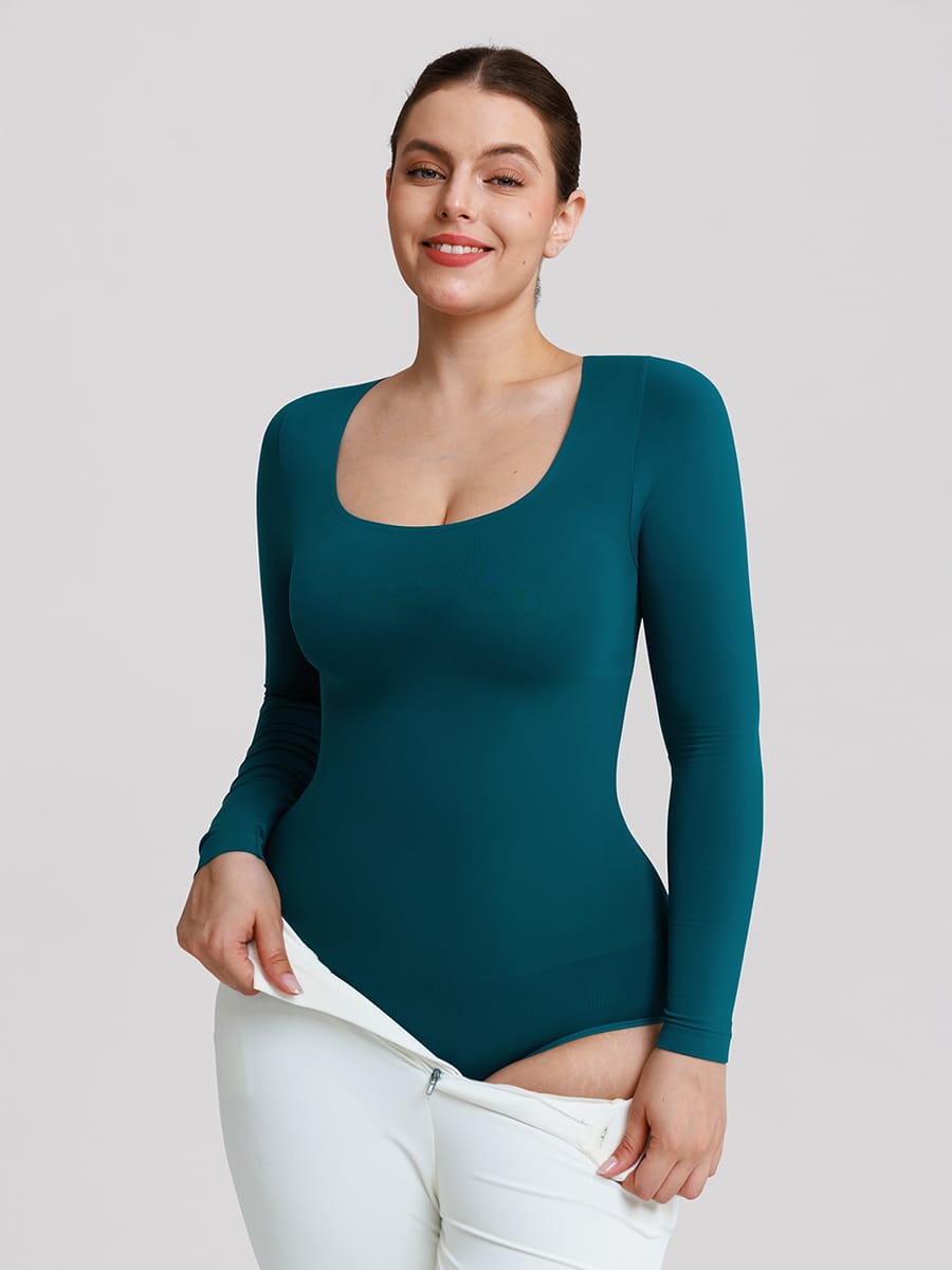 Buttery-Soft Seamless Scoop-Neck Tummy Control Brief Bodysuit