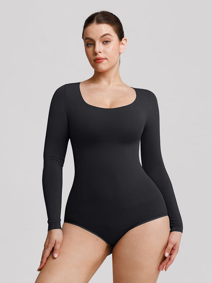 Buttery-Soft Seamless Scoop-Neck Tummy Control Brief Bodysuit