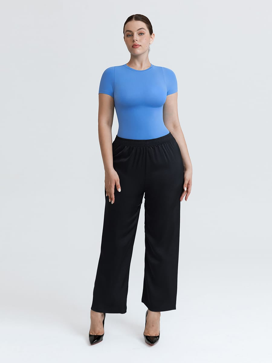 Seamless Short-Sleeve Waist & Tummy Shaping Brief Bodysuit