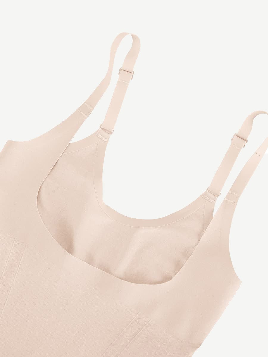 Wholesale Seamless Open-Bust Abdomen Flattening Mid-Thigh Bodysuit
