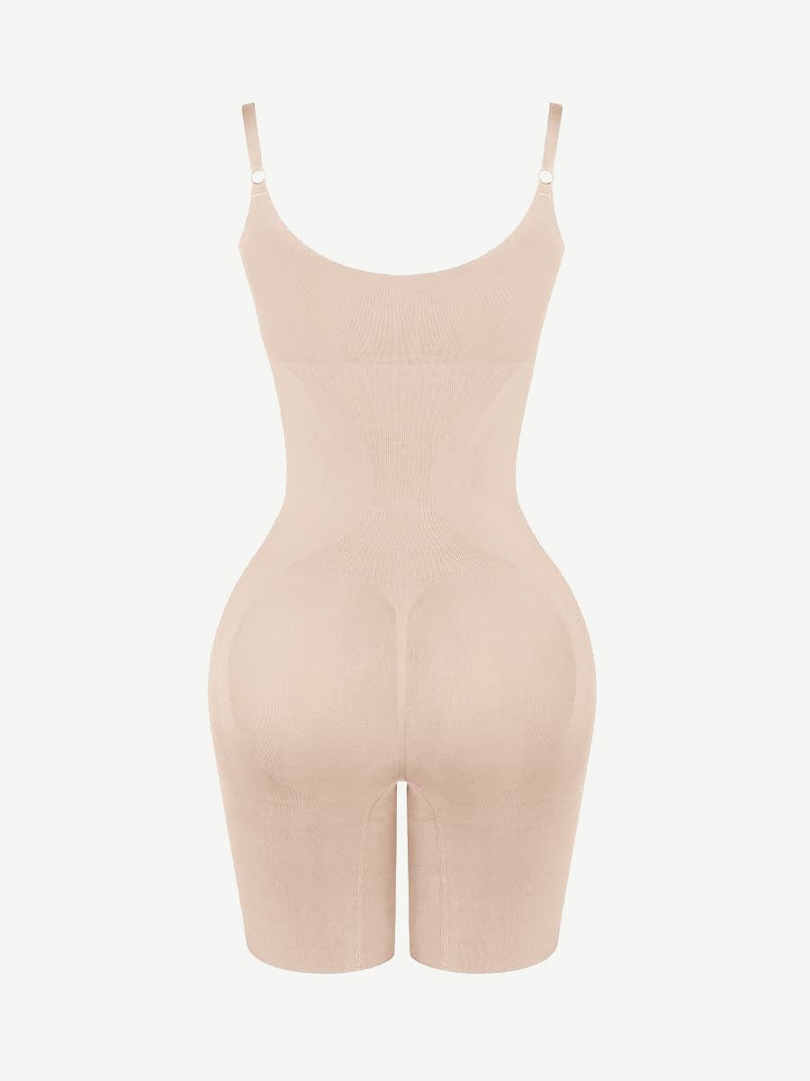 Wholesale Seamless Open-Bust Abdomen Flattening Mid-Thigh Bodysuit