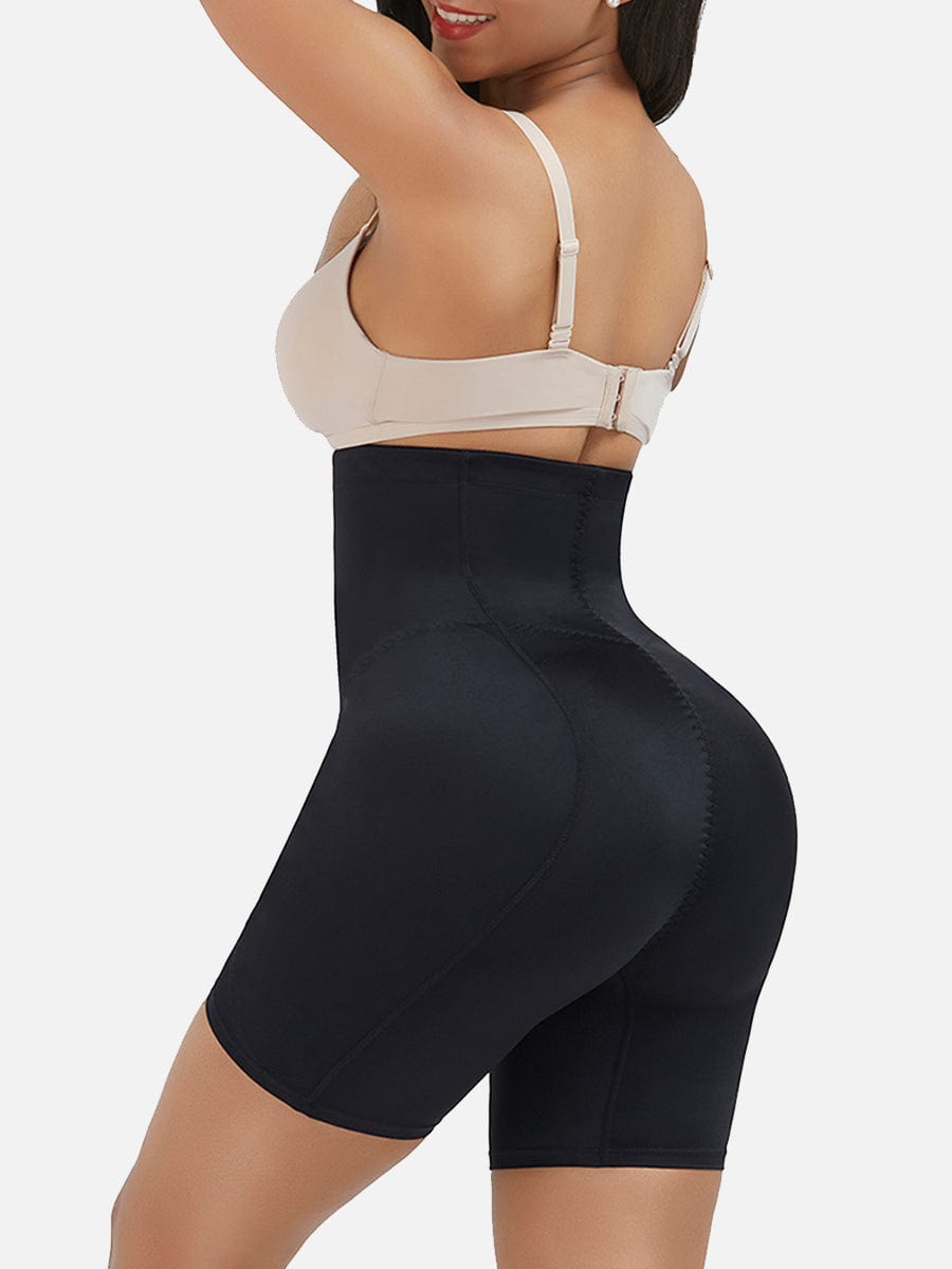 High-Waisted Tummy Control Shapewear with Removable Hip Pads