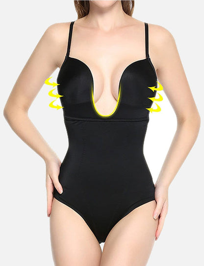 Front U-Style Tummy Control Shapewear Bodysuit