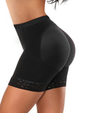 Wholesale Black Large Size Butt Lifter Tummy Control  Lifting Panty Lace Hem