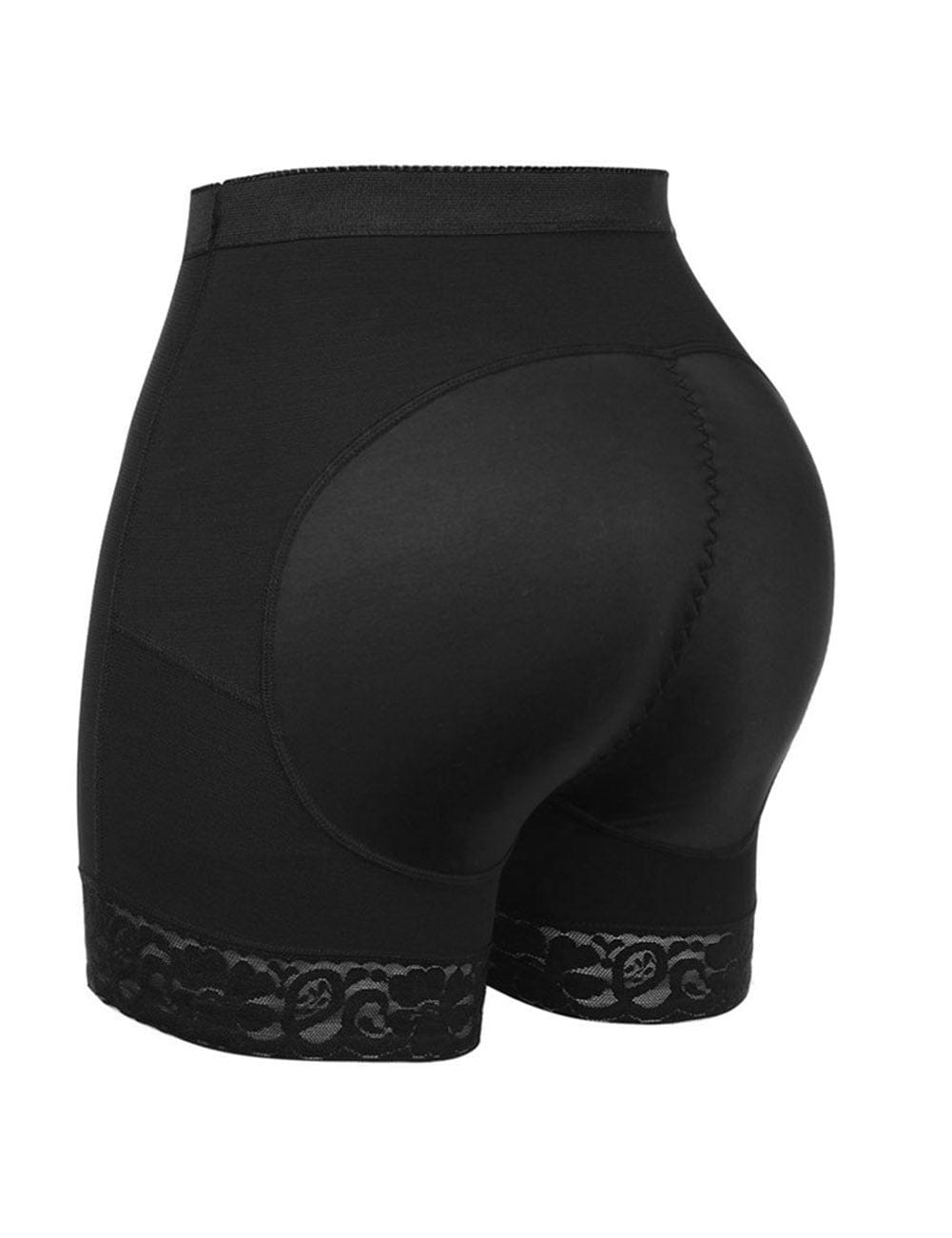 Wholesale Black Large Size Butt Lifter Tummy Control  Lifting Panty Lace Hem