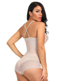 Abdominal Control Nude Adjustable Strap Lace Body Shaper Splice Good Elastic