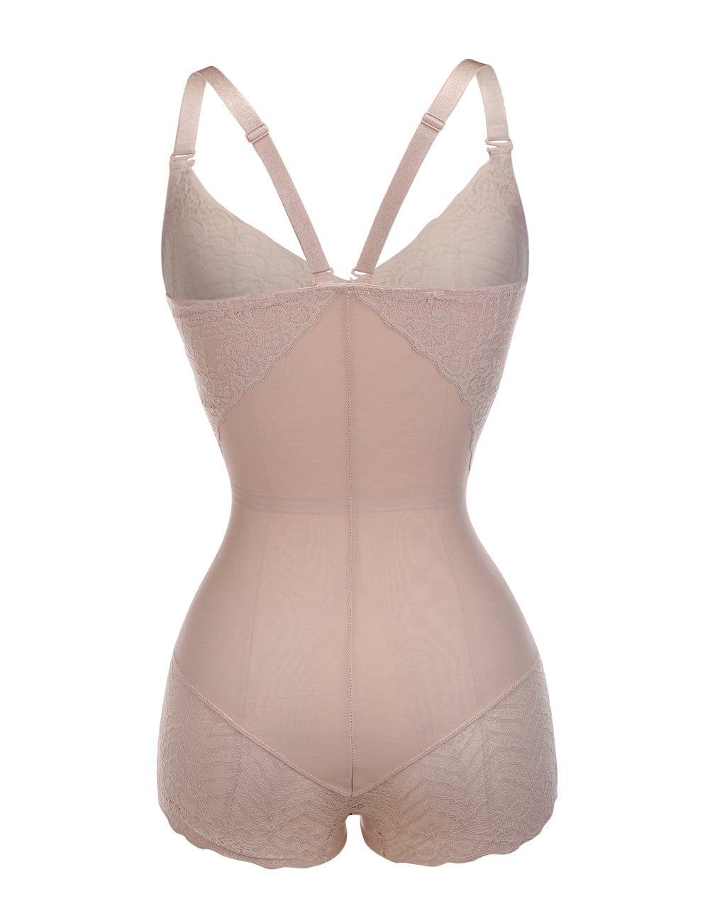 Abdominal Control Nude Adjustable Strap Lace Body Shaper Splice Good Elastic