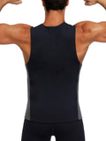 Figure Shaping Black Neoprene Vest Shaper Large Size Round Neck Abdominal Control