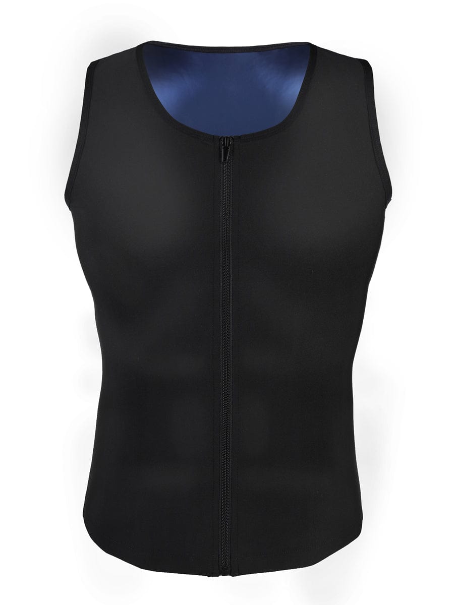 Wholesale Blue Men Plus Size Shpaewear Tank Zipper For Running