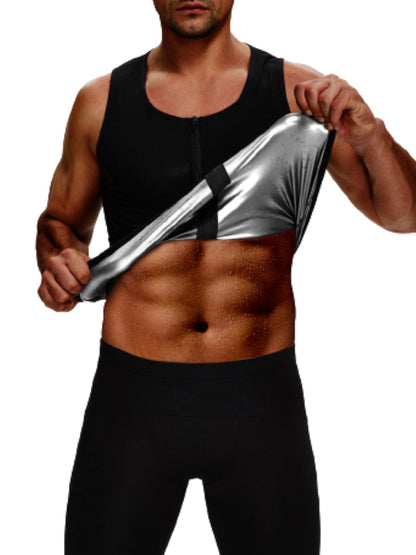 Wholesale Blue Men Plus Size Shpaewear Tank Zipper For Running