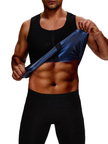 Wholesale Blue Men Plus Size Shpaewear Tank Zipper For Running