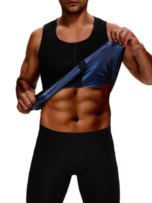 Wholesale Blue Men Plus Size Shpaewear Tank Zipper For Running