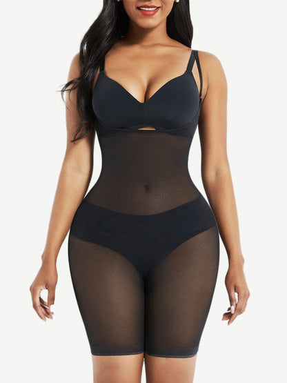 Wholesale Black Removable Straps Mesh Full Body Shaper Tummy Training