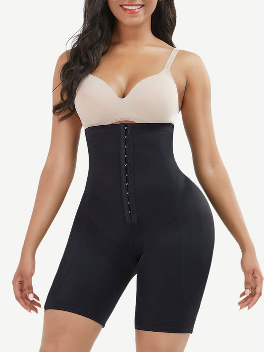 High-Waisted Tummy Control Shapewear with Removable Hip Pads
