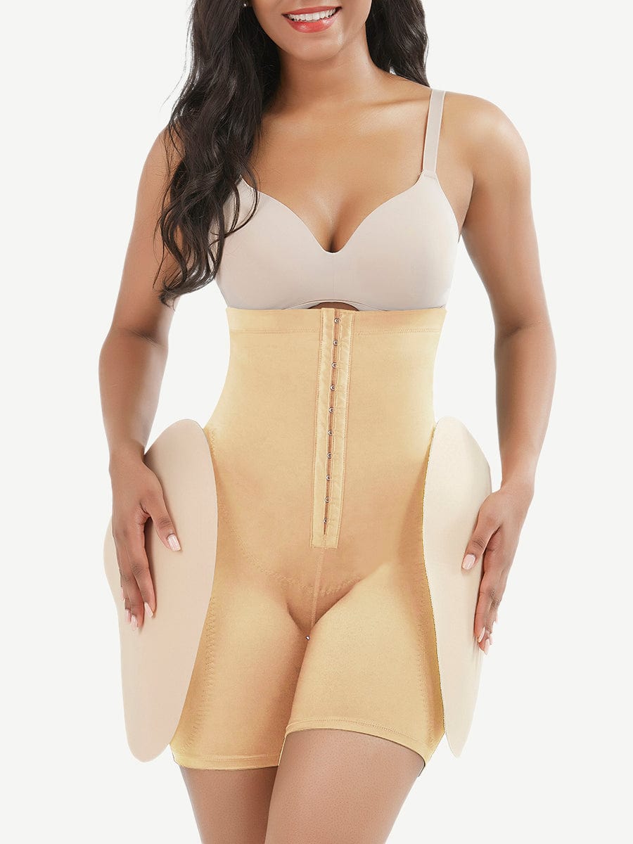 High-Waisted Tummy Control Shapewear with Removable Hip Pads