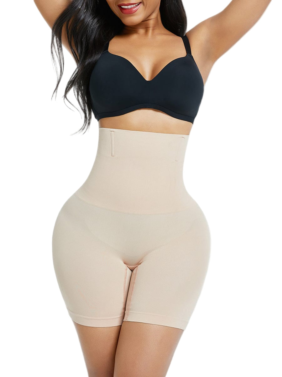 Wholesale Black Seamless High Waist Mid-Thigh Shaper Shorts Instantly Slims