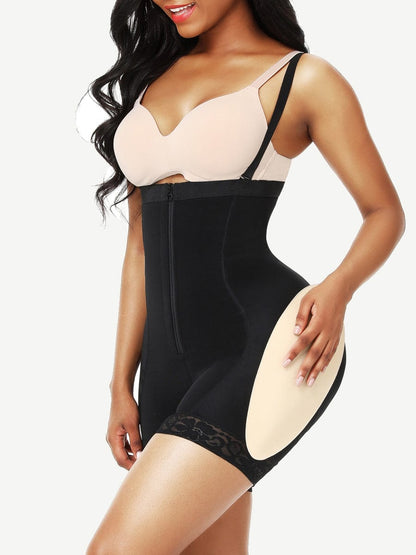 High-Waisted Lace Butt Lifter with Removable Pads