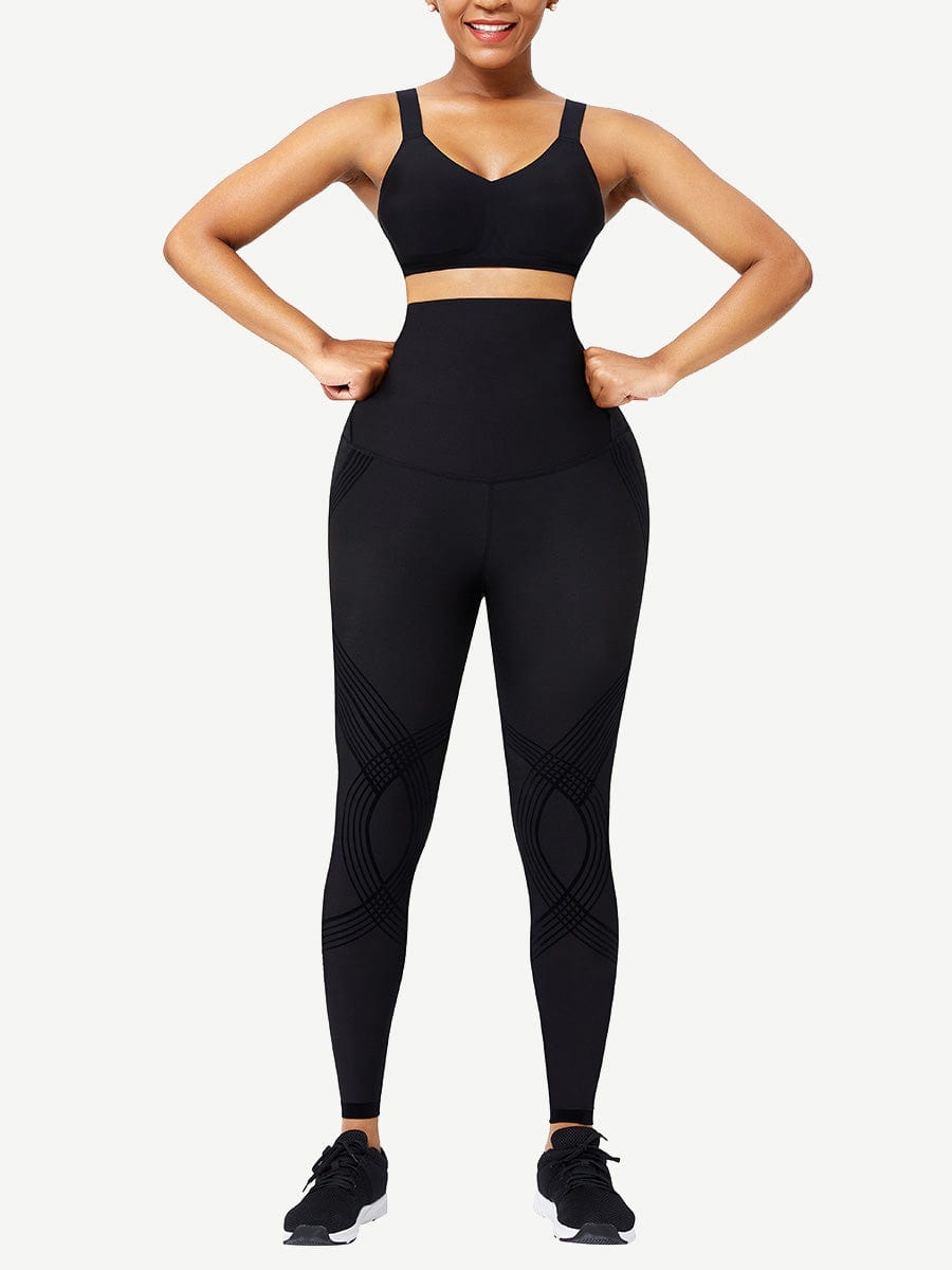 Seamless High-Waisted 3D Print Curve-Smoothing Leggings