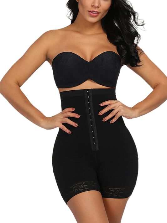 Wholesale Queen Size High Waist Post-surgical Slimming Shorts Lace Hemline Hooks