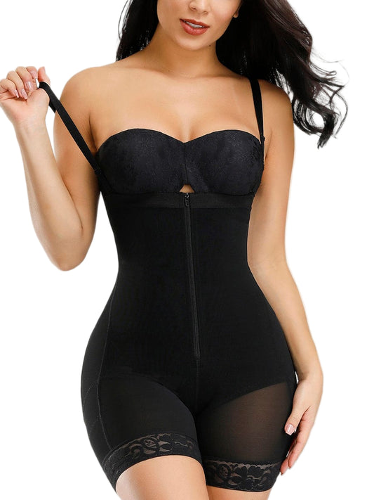 Wholesale Detachable Straps Full Body Shaper Zipper Fajas Abdominal Control