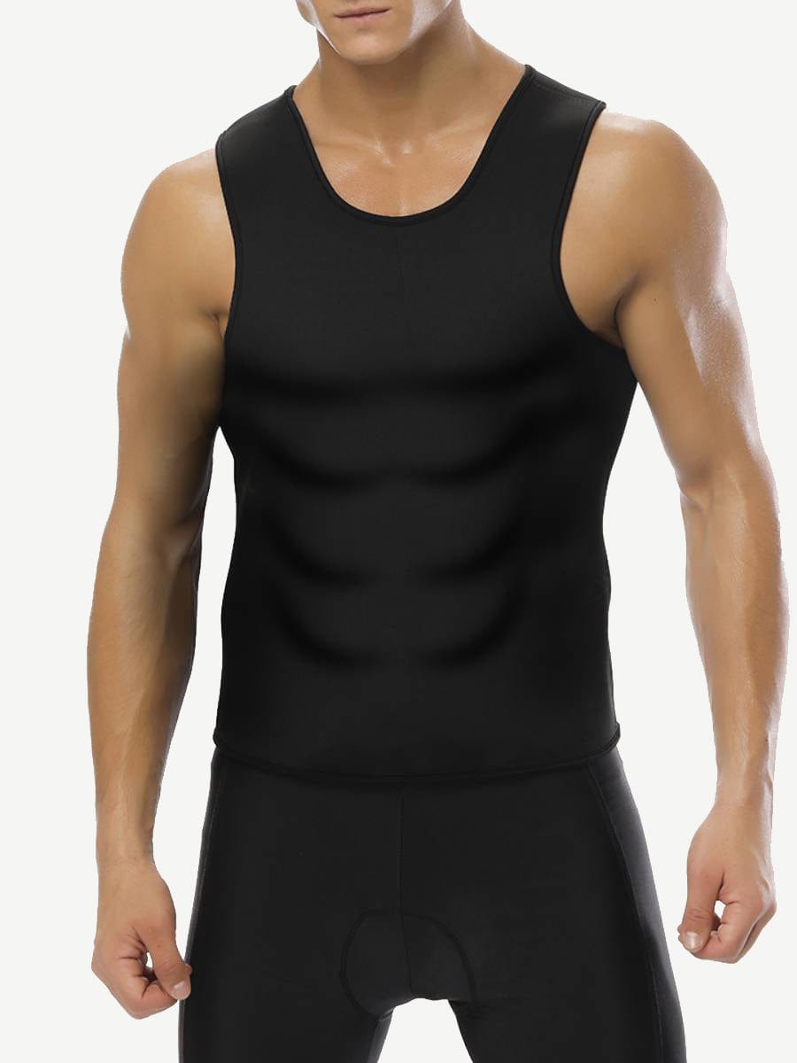 Fat Burner Black Neoprene Waist Shaper Front Zipper Plus