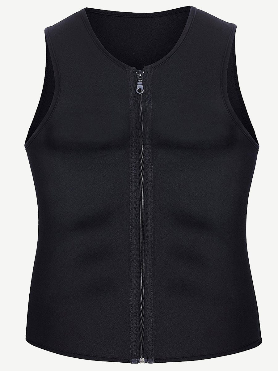 Fat Burner Black Neoprene Waist Shaper Front Zipper Plus