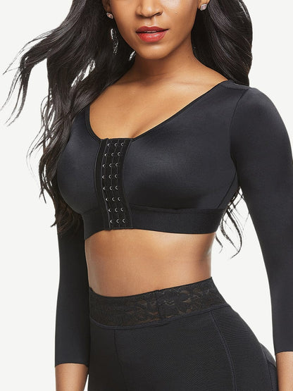 Post-Surgical 3-Row Hook Plus-Size Crop Shapewear