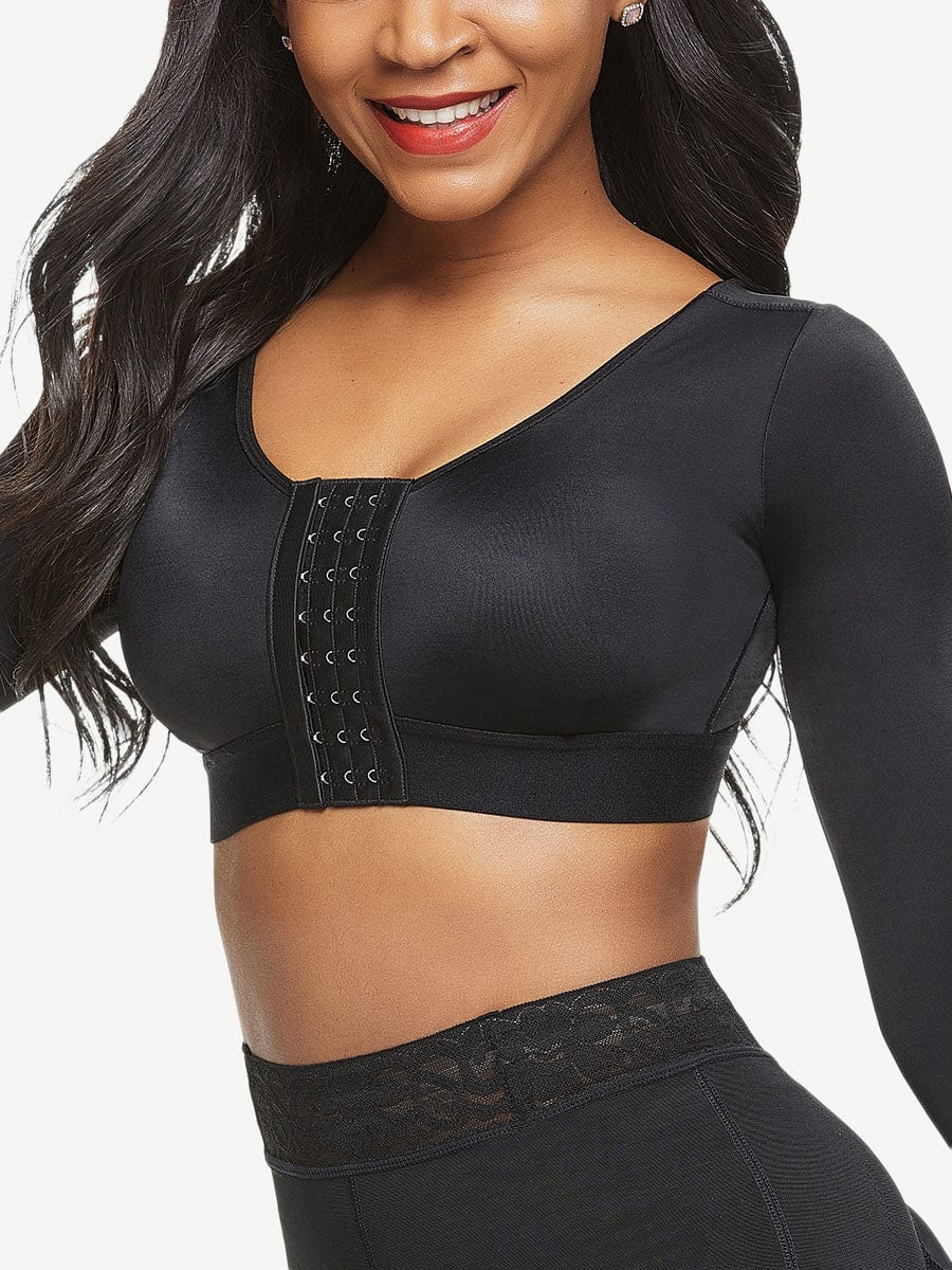 Post-Surgical 3-Row Hook Plus-Size Crop Shapewear
