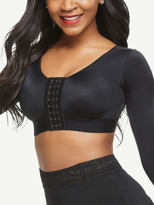 Post-Surgical 3-Row Hook Plus-Size Crop Shapewear
