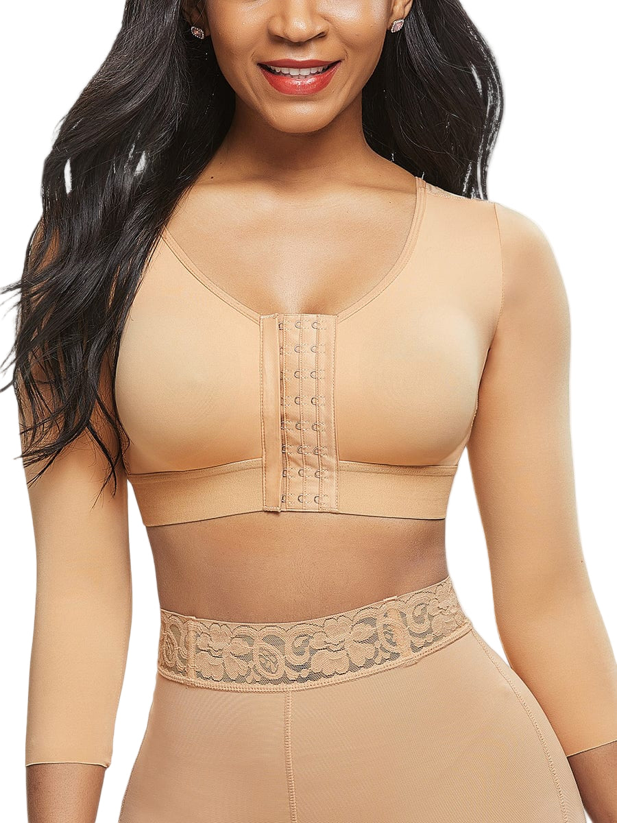 Wholesale Post-surgical Crop Shapewear 3-Row Hooks Plus Size Instantly Slims
