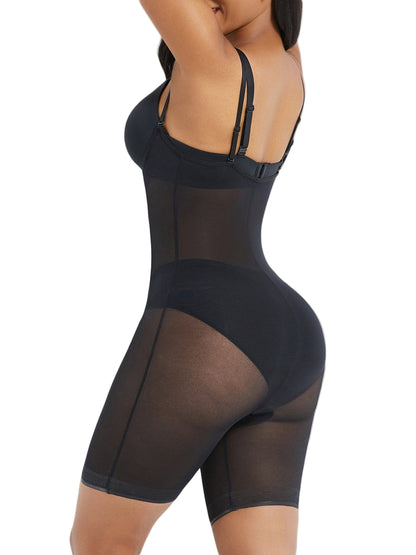 Wholesale Black Removable Straps Mesh Full Body Shaper Tummy Training