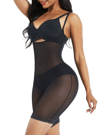 Wholesale Black Removable Straps Mesh Full Body Shaper Tummy Training