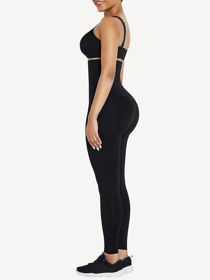 Black 2-in-1 Zip Waist Trainer Shaping Leggings