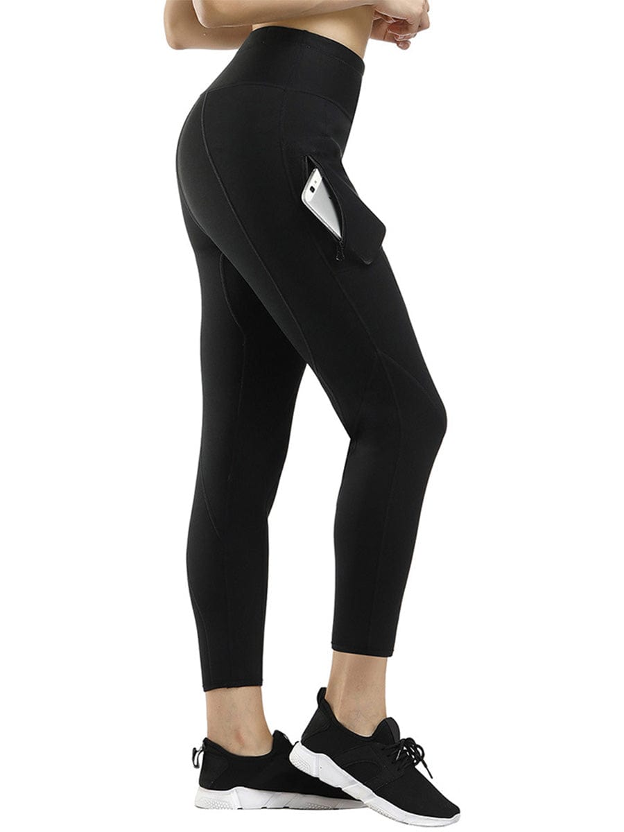 Compression Mesh Patchwork Pocket Neoprene Shaper Pants