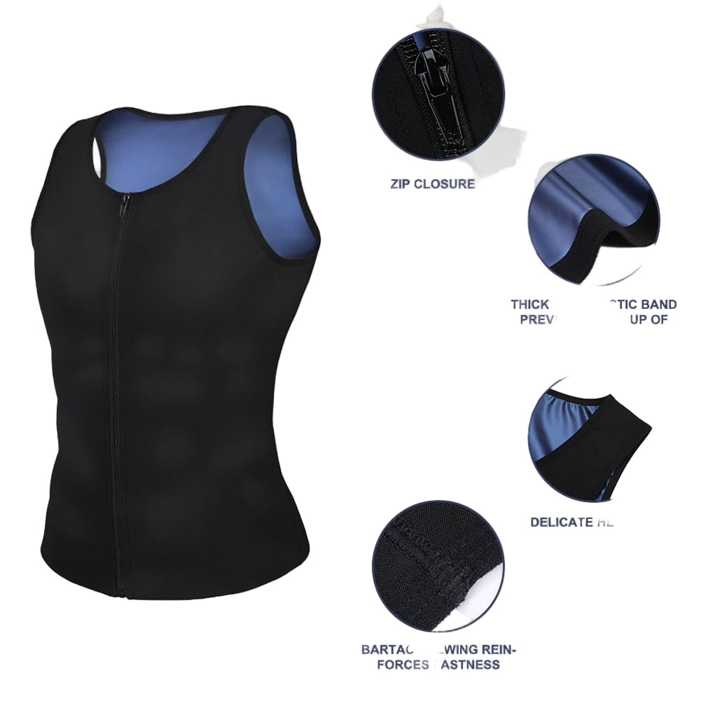 Wholesale Blue Men Plus Size Shpaewear Tank Zipper For Running