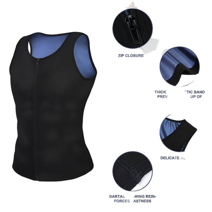 Wholesale Blue Men Plus Size Shpaewear Tank Zipper For Running