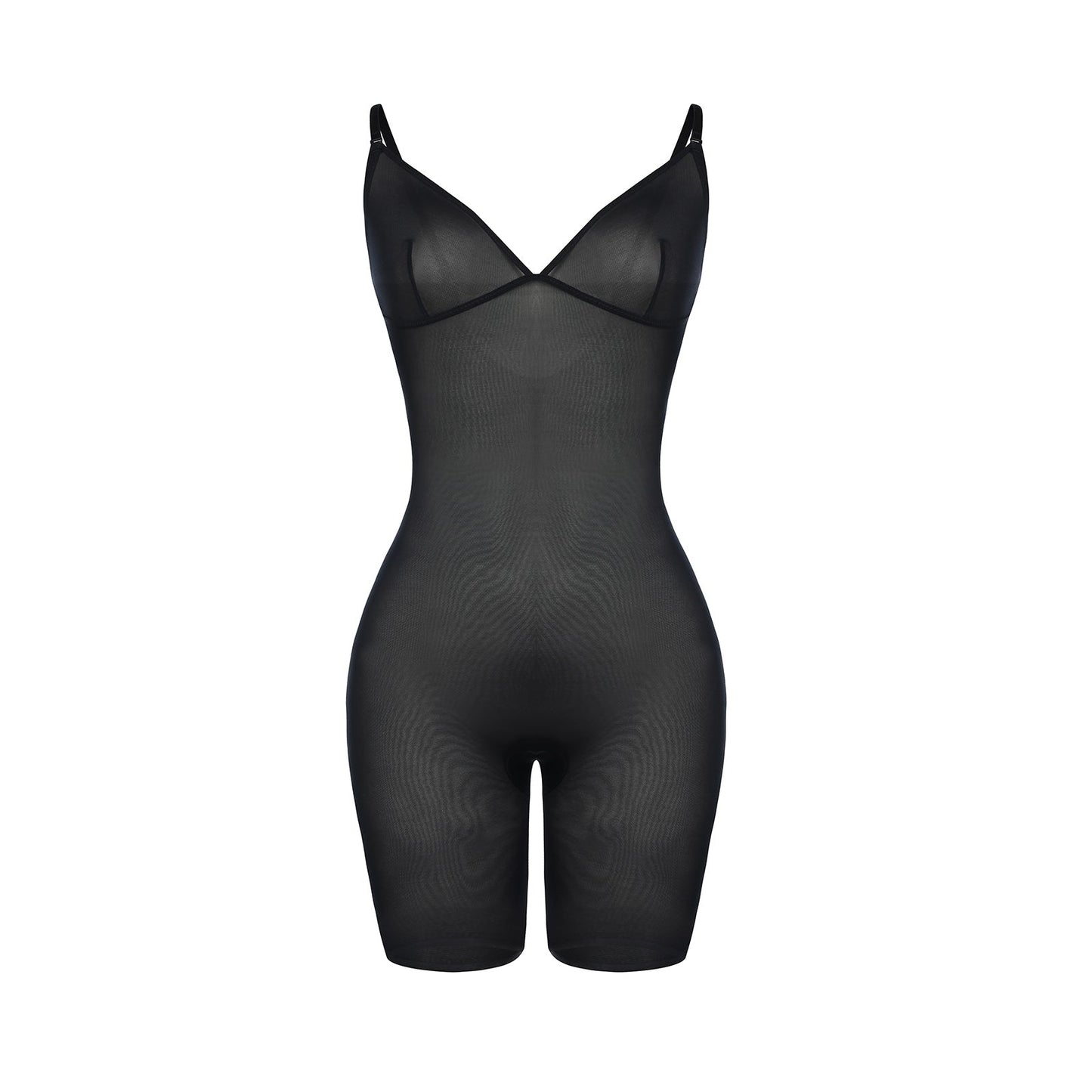 Wholesale Black Open Gusset See Through Full Body Shaper Slimming Stomach