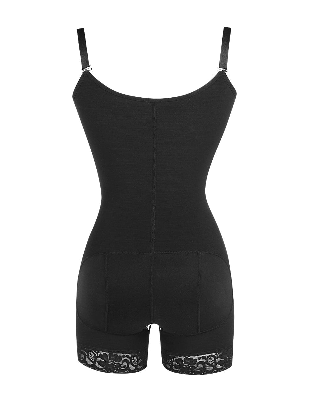 [USA Warehouse]Wholesale Black Underbust Bodysuits Boyshort Open Crotch Lace Slimming Belly
