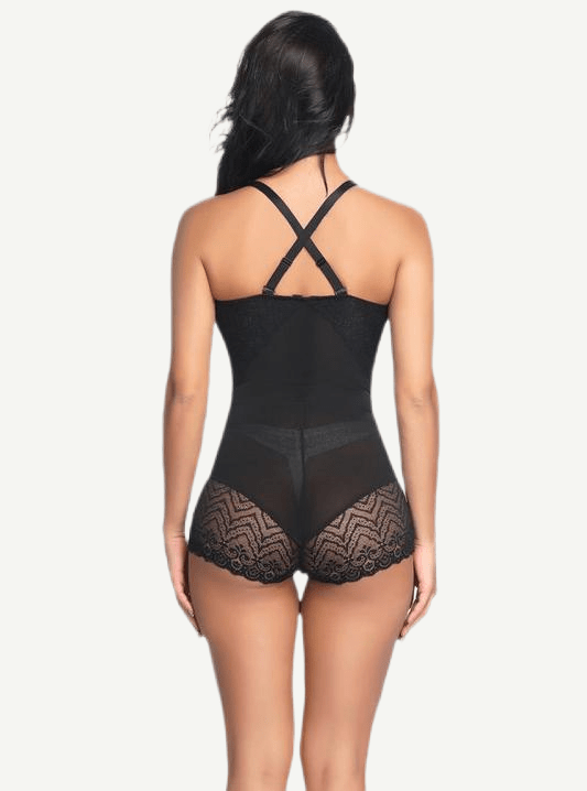 Abdominal Control Nude Adjustable Strap Lace Body Shaper Splice Good Elastic