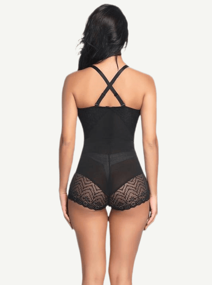 Abdominal Control Nude Adjustable Strap Lace Body Shaper Splice Good Elastic