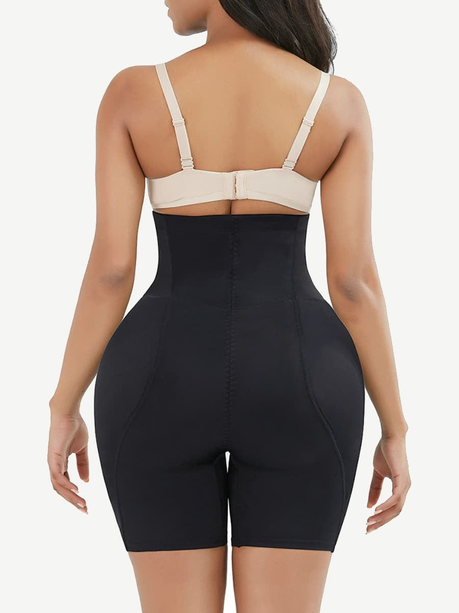 High-Waisted Tummy Control Shapewear with Removable Hip Pads
